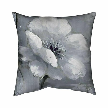 FONDO 20 x 20 in. Grey & White Flowers-Double Sided Print Indoor Pillow FO2773804